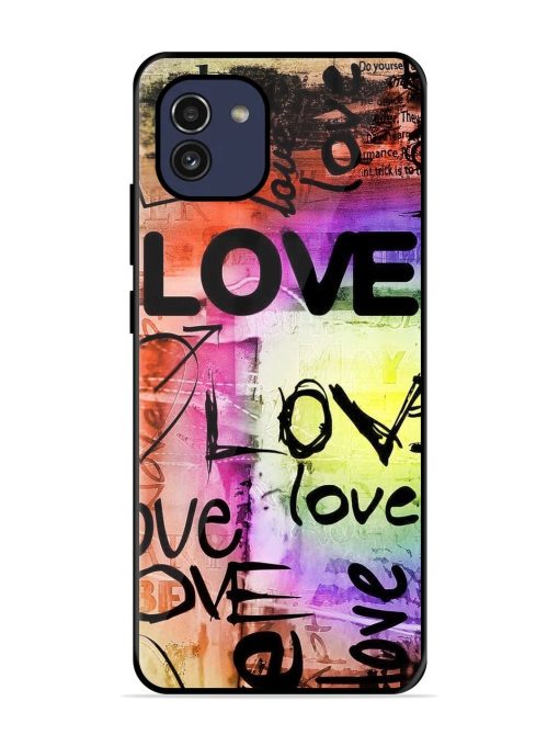 Love Graffiti Glossy Soft Edge Case for Samsung Galaxy A03 Chachhi