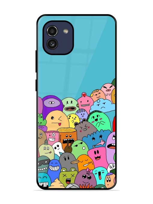 Monster Mash Glossy Soft Edge Case for Samsung Galaxy A03 Chachhi