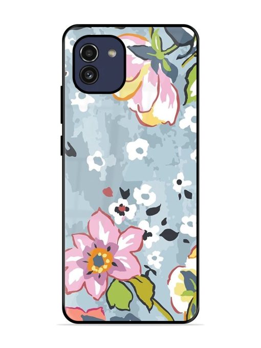 Floral Fantasy Glossy Soft Edge Case for Samsung Galaxy A03 Chachhi