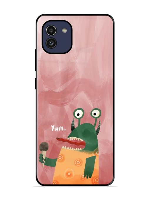 Hungry Monster Glossy Soft Edge Case for Samsung Galaxy A03 Chachhi