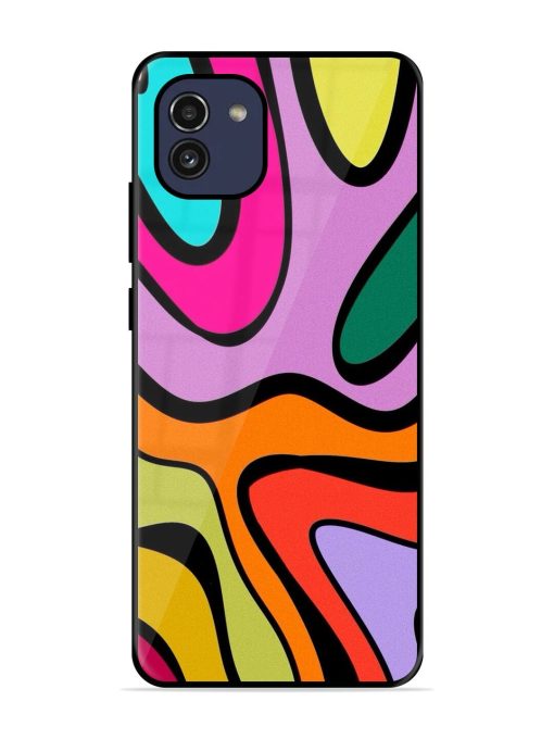 Groovy Swirls Glossy Soft Edge Case for Samsung Galaxy A03 Chachhi