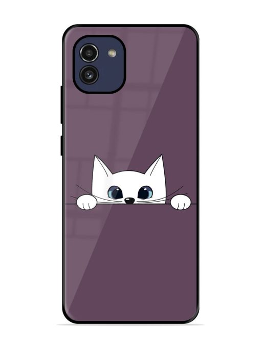 Peek-A-Boo Kitty Glossy Soft Edge Case for Samsung Galaxy A03 Chachhi