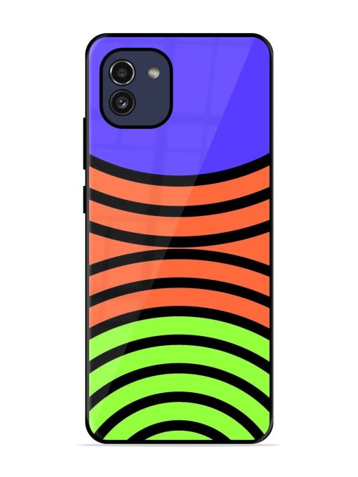 Psychedelic Stripe Symphony Glossy Soft Edge Case for Samsung Galaxy A03 Chachhi