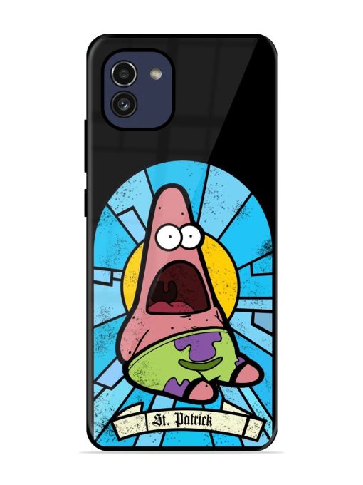 St. Patrick'S Day Stained Glass Patrick Star Glossy Soft Edge Case for Samsung Galaxy A03 Chachhi