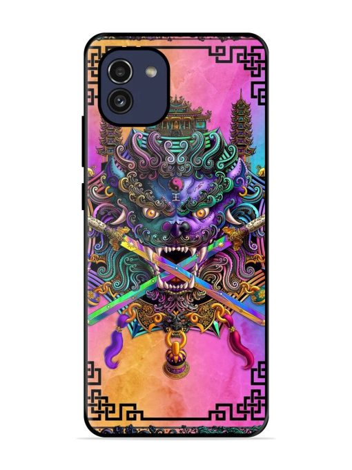 Psychedelic Fu Dog Tapestry Glossy Soft Edge Case for Samsung Galaxy A03 Chachhi