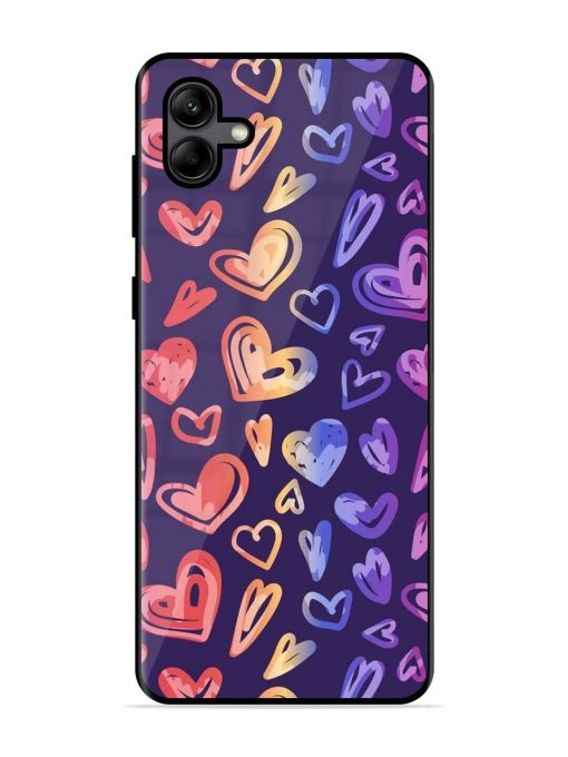 Rainbow Hearts Glossy Soft Edge Case for Samsung Galaxy A04 Chachhi