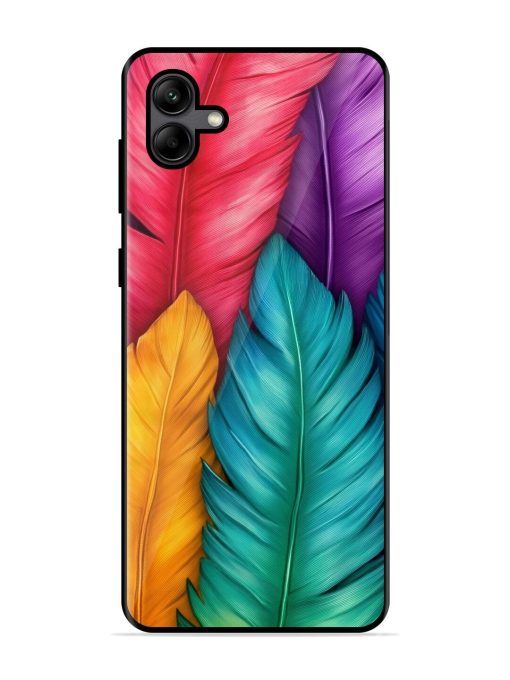 Rainbow Feathers Glossy Soft Edge Case for Samsung Galaxy A04 Chachhi