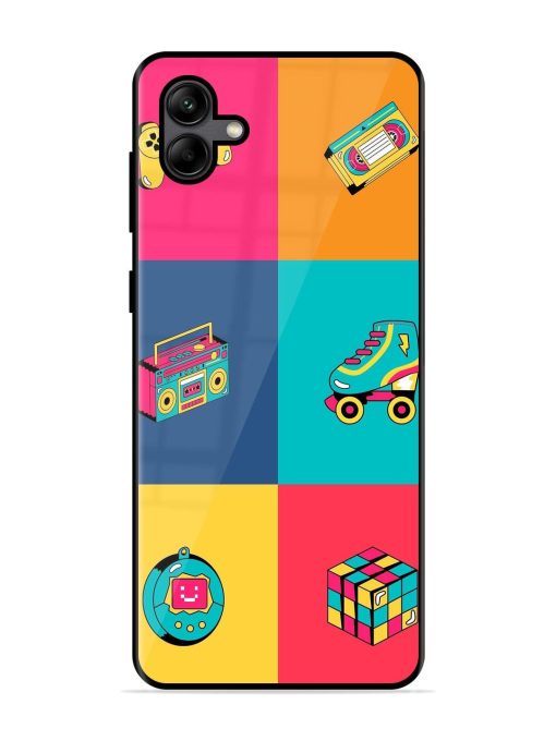 90S Throwback Grid Glossy Soft Edge Case for Samsung Galaxy A04 Chachhi