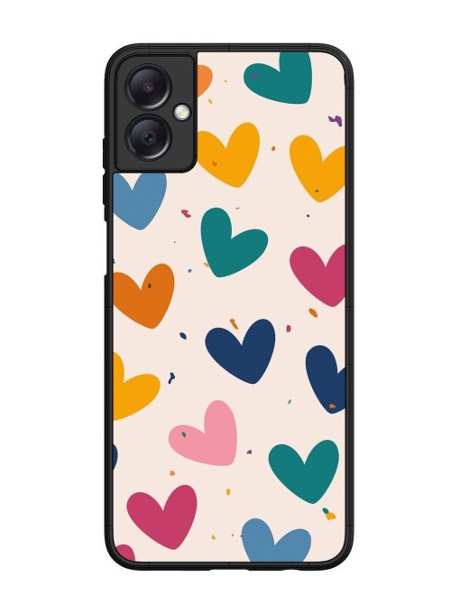 Rainbow Hearts Glossy Soft Edge Case for Samsung Galaxy A05 Chachhi