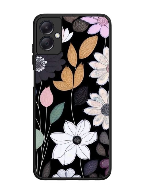 Whimsical Blooms On Black Glossy Soft Edge Case for Samsung Galaxy A05 Chachhi