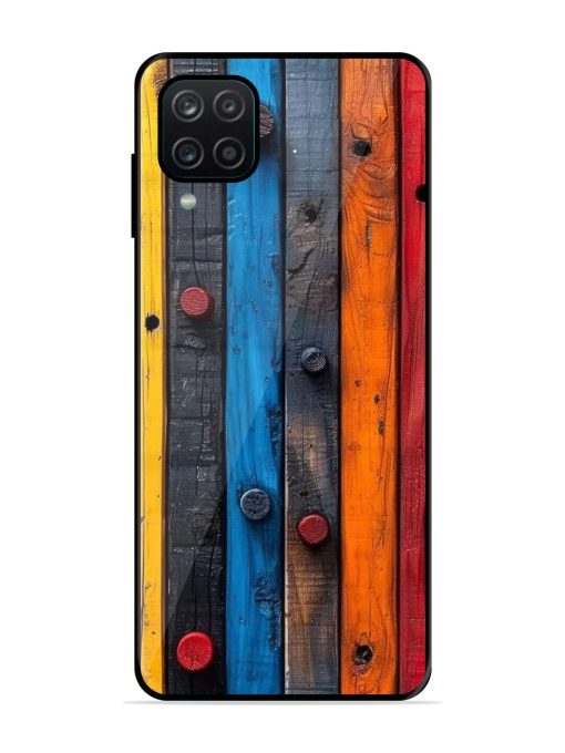 Rainbow Plank Glossy Soft Edge Case for Samsung Galaxy A12 Chachhi