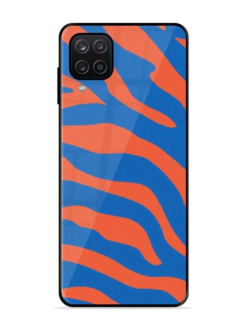 Zebra Stripes In Blue And Orange Glossy Soft Edge Case for Samsung Galaxy A12 Chachhi