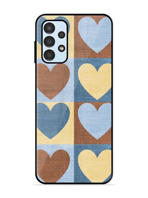 Hearts On Canvas Glossy Soft Edge Case for Samsung Galaxy A13 Chachhi