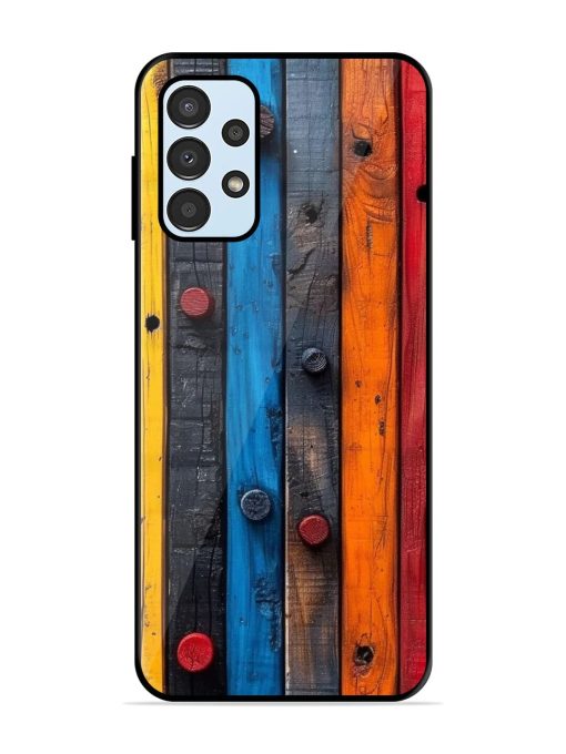 Rainbow Plank Glossy Soft Edge Case for Samsung Galaxy A13 Chachhi