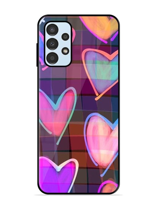 Neon Hearts Glossy Soft Edge Case for Samsung Galaxy A13 Chachhi