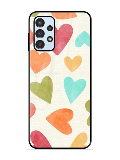 Watercolor Hearts Glossy Soft Edge Case for Samsung Galaxy A13 Chachhi