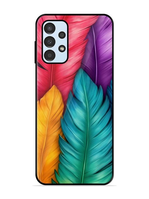 Rainbow Feathers Glossy Soft Edge Case for Samsung Galaxy A13