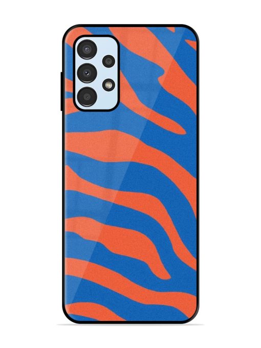 Zebra Stripes In Blue And Orange Glossy Soft Edge Case for Samsung Galaxy A13 Chachhi