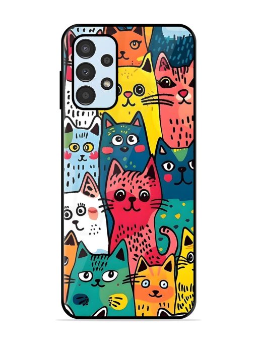 Feline Frenzy Glossy Soft Edge Case for Samsung Galaxy A13 Chachhi