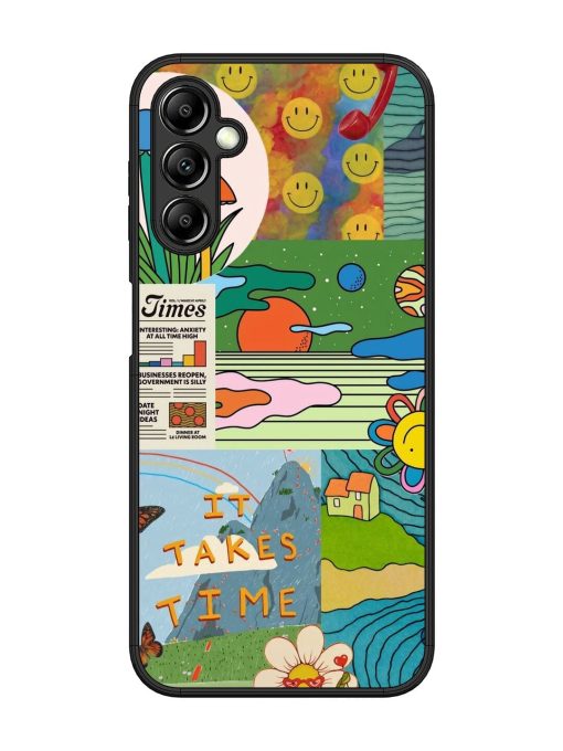 Groovy Vibes Glossy Soft Edge Case for Samsung Galaxy A14 (5G) Chachhi