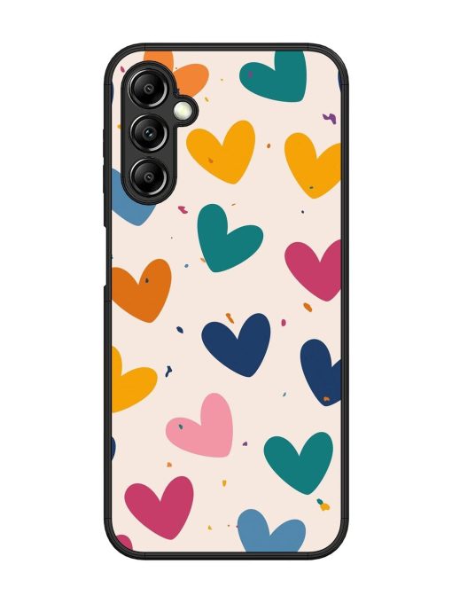 Rainbow Hearts Glossy Soft Edge Case for Samsung Galaxy A14 (5G) Chachhi