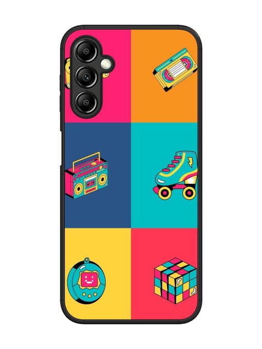 90S Throwback Grid Glossy Soft Edge Case for Samsung Galaxy A14 (5G) Chachhi