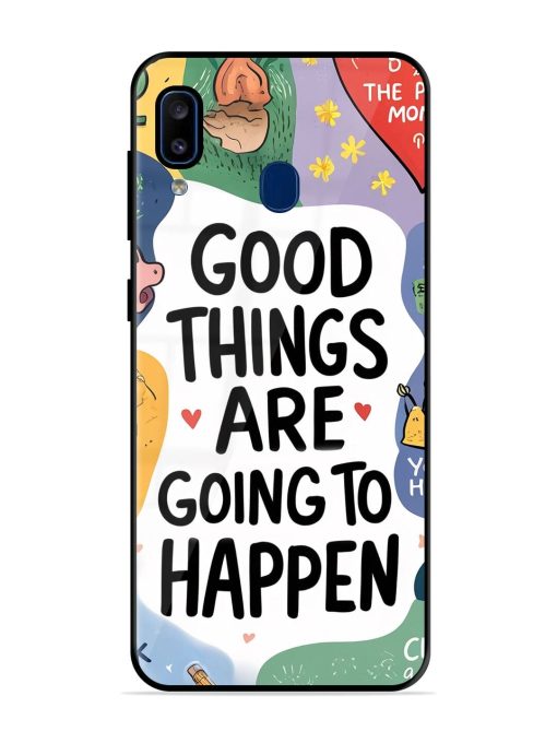 Uplifting Scribbles Glossy Soft Edge Case for Samsung Galaxy A20 Chachhi