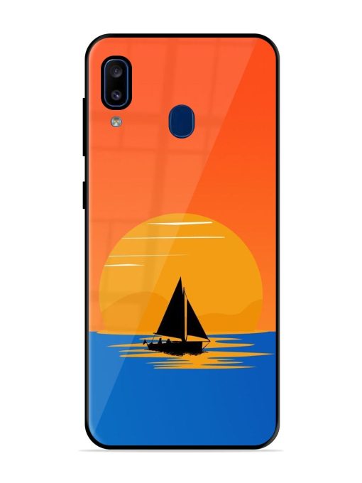 Sunset Sail Glossy Soft Edge Case for Samsung Galaxy A20 Chachhi