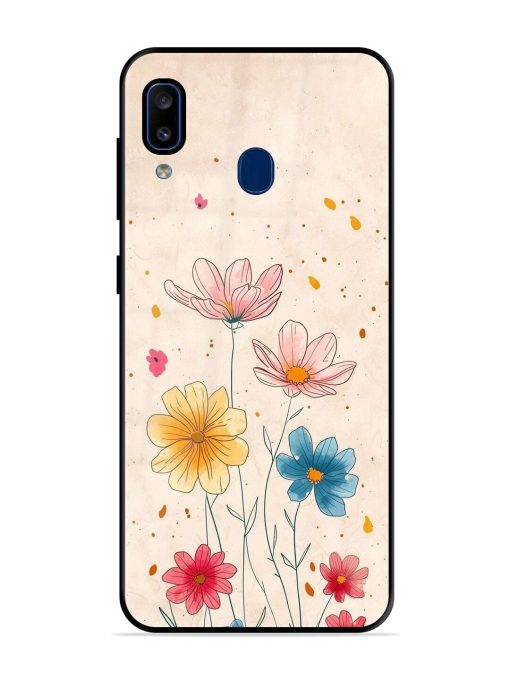 Delicate Bloom Glossy Soft Edge Case for Samsung Galaxy A20