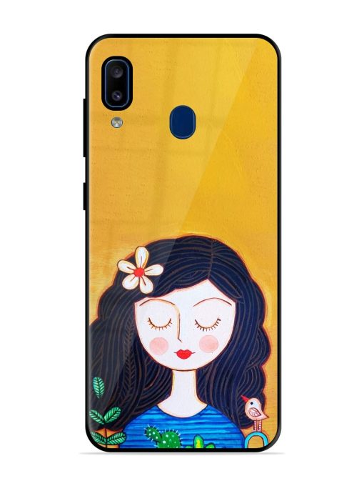 Girl Illustration Glossy Soft Edge Case for Samsung Galaxy A20