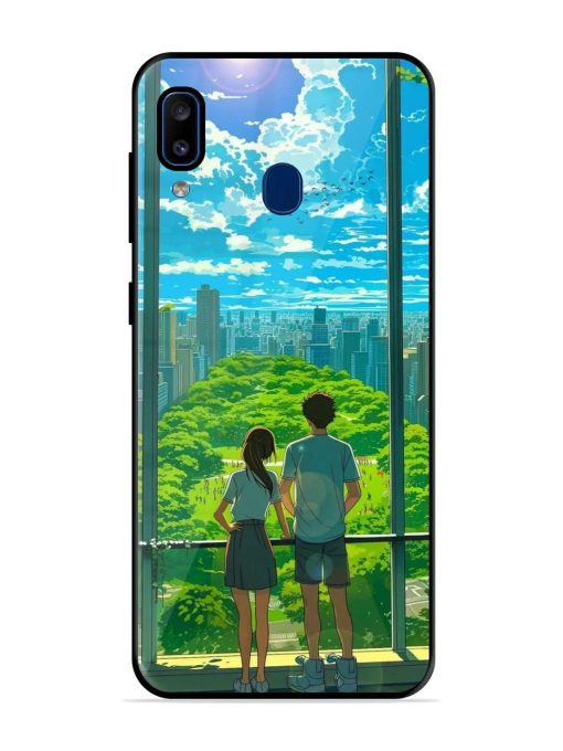 Cyberpunk Dreamscape Glossy Soft Edge Case for Samsung Galaxy A20 Chachhi