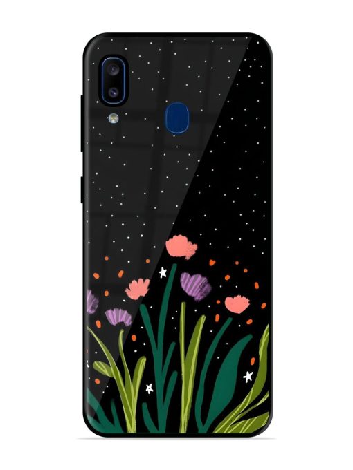 Midnight Bloom Glossy Soft Edge Case for Samsung Galaxy A20 Chachhi