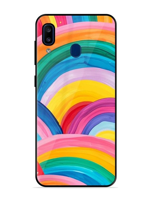 Rainbow Symphony Glossy Soft Edge Case for Samsung Galaxy A20 Chachhi