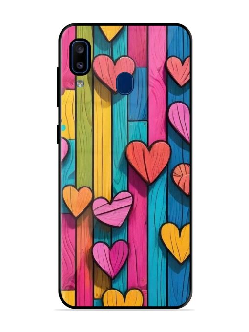 Rainbow Of Hearts Glossy Soft Edge Case for Samsung Galaxy A20 Chachhi