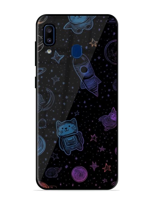 Cosmic Cat Chaos Glossy Soft Edge Case for Samsung Galaxy A20 Chachhi