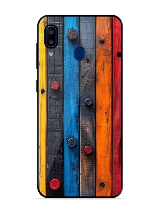 Rainbow Plank Glossy Soft Edge Case for Samsung Galaxy A20 Chachhi