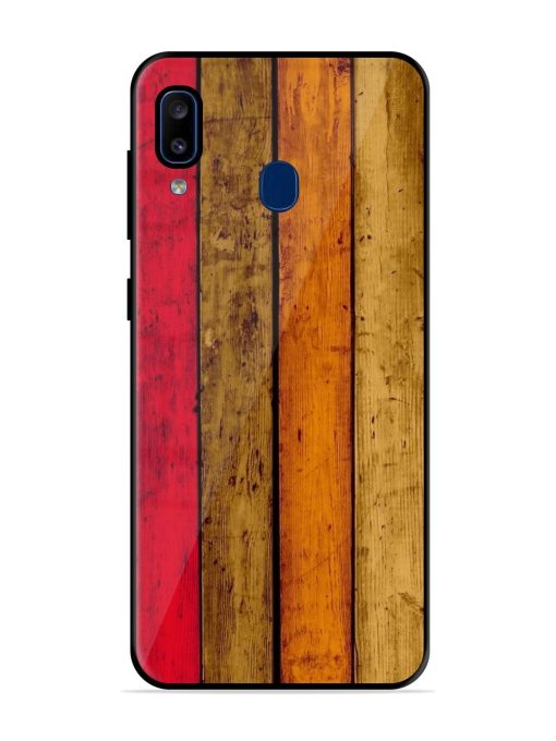 Colorful Woodgrain Glossy Soft Edge Case for Samsung Galaxy A20 Chachhi