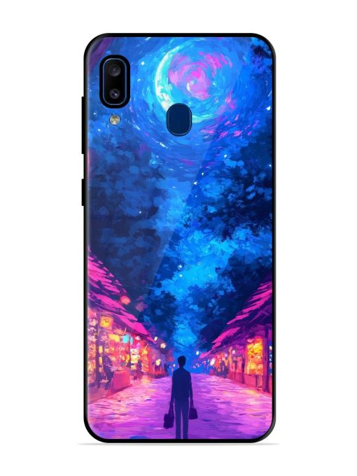 Neon Nightscape Glossy Soft Edge Case for Samsung Galaxy A20 Chachhi