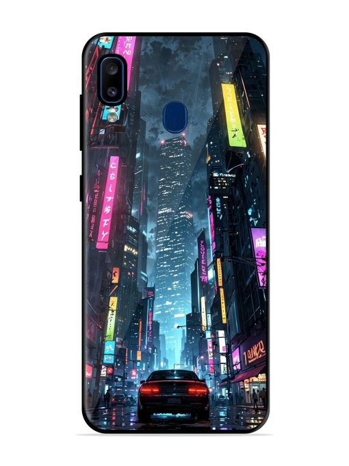 Neon Nightscape Glossy Soft Edge Case for Samsung Galaxy A20 Chachhi