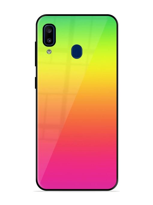 Rainbow Gradient Glossy Soft Edge Case for Samsung Galaxy A20 Chachhi