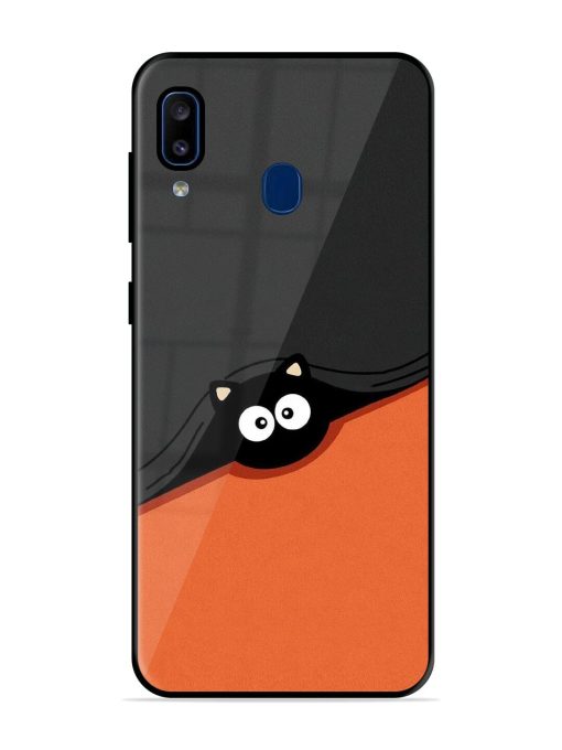 Peek-A-Boo Kitty Glossy Soft Edge Case for Samsung Galaxy A20 Chachhi