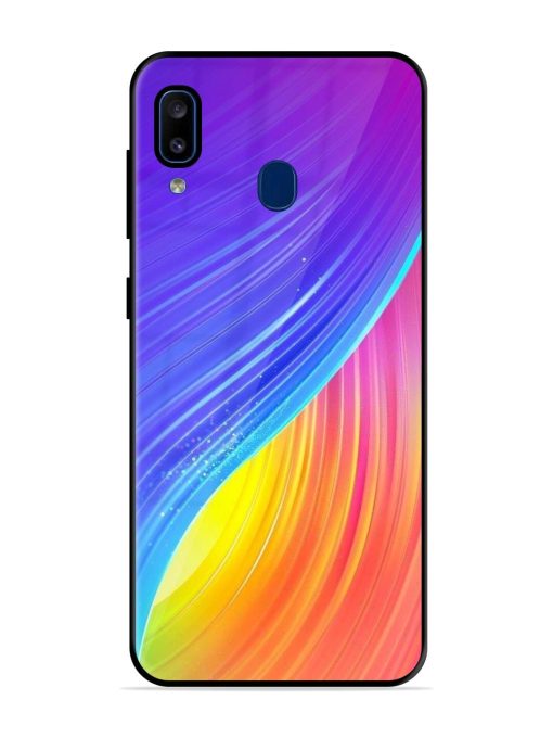 Neon Swirl Glossy Soft Edge Case for Samsung Galaxy A20 Chachhi