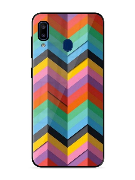 Colorful Zigzag Glossy Soft Edge Case for Samsung Galaxy A20 Chachhi