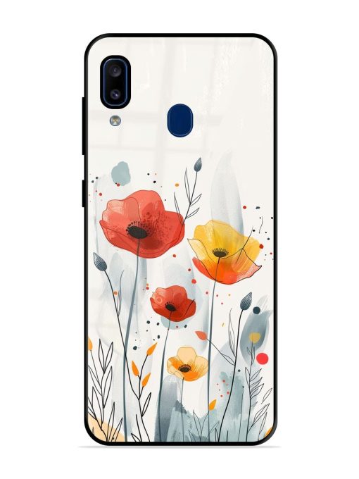 Poppy Fields Glossy Soft Edge Case for Samsung Galaxy A20 Chachhi