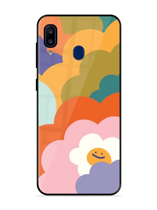 Happy Flower Power Glossy Soft Edge Case for Samsung Galaxy A20 Chachhi