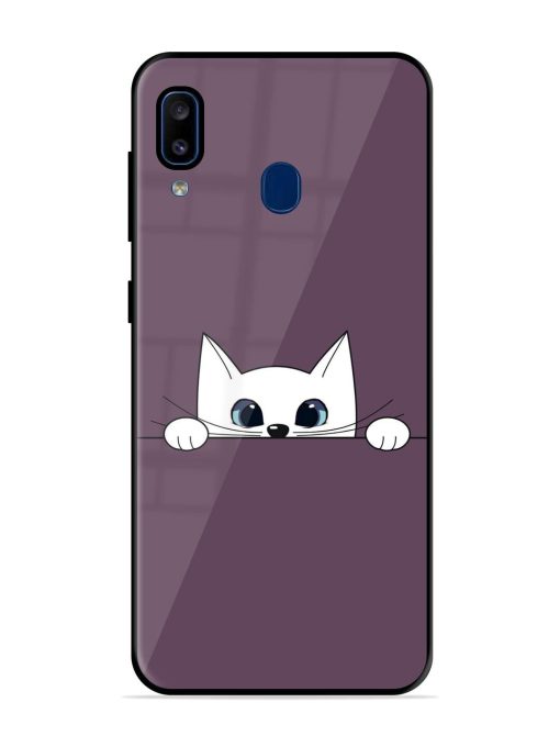 Peek-A-Boo Kitty Glossy Soft Edge Case for Samsung Galaxy A20 Chachhi