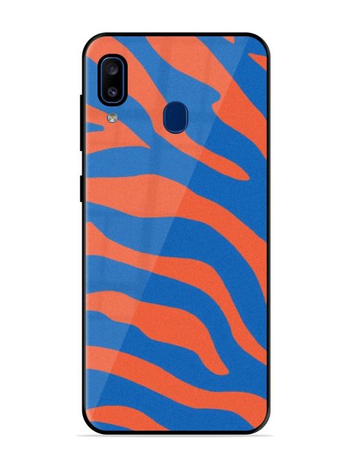 Zebra Stripes In Blue And Orange Glossy Soft Edge Case for Samsung Galaxy A20 Chachhi