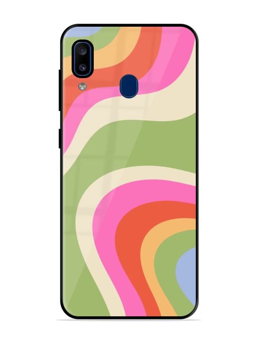 Wavy Rainbow Wonderland Glossy Soft Edge Case for Samsung Galaxy A20 Chachhi