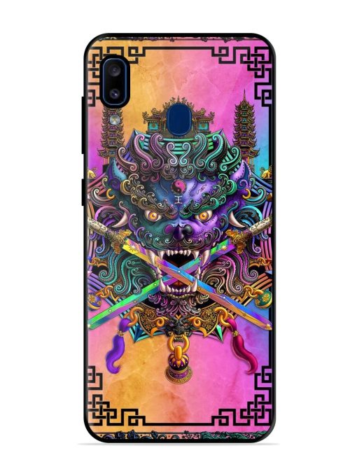 Psychedelic Fu Dog Tapestry Glossy Soft Edge Case for Samsung Galaxy A20 Chachhi