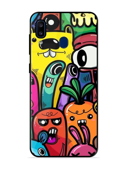 Whimsical Doodle Chaos Glossy Soft Edge Case for Samsung Galaxy A20 Chachhi